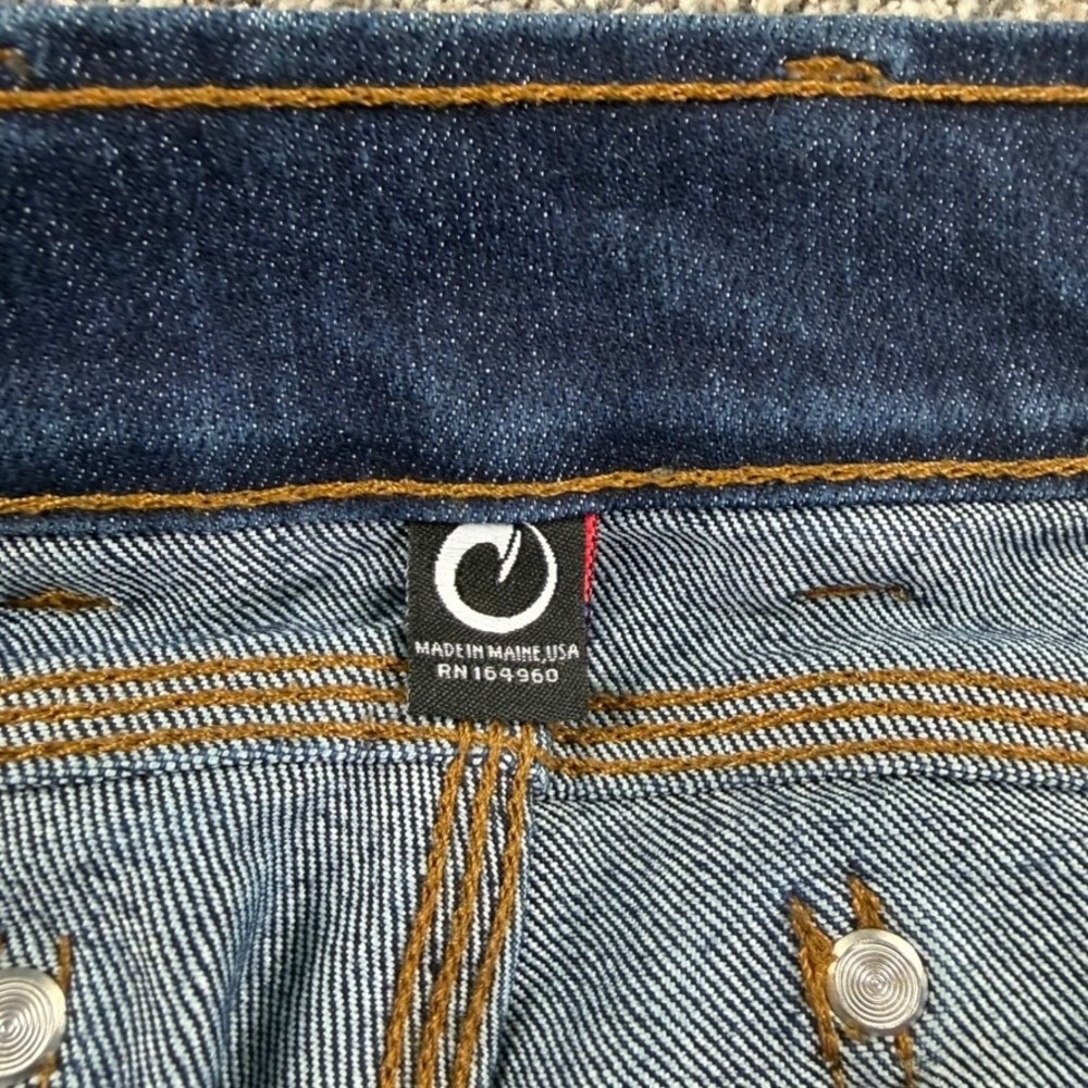 Origin USA Maine Made Dark Wash Straight Leg Fit Indigo Wash Denim Jeans Mens 34 - Picture 7 of 13